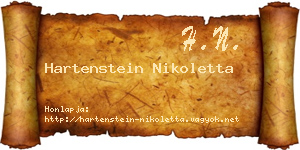 Hartenstein Nikoletta névjegykártya